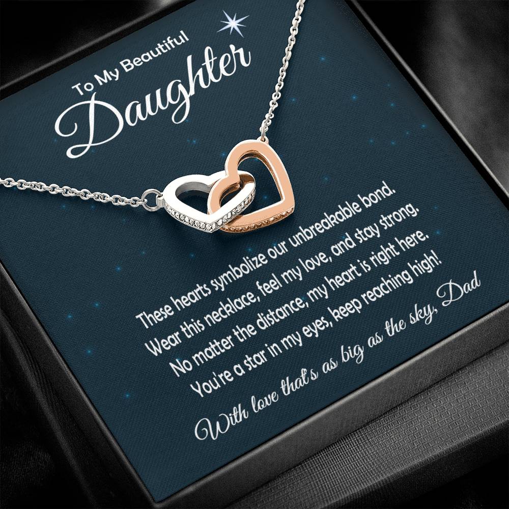 Father daughter heart on sale pendant