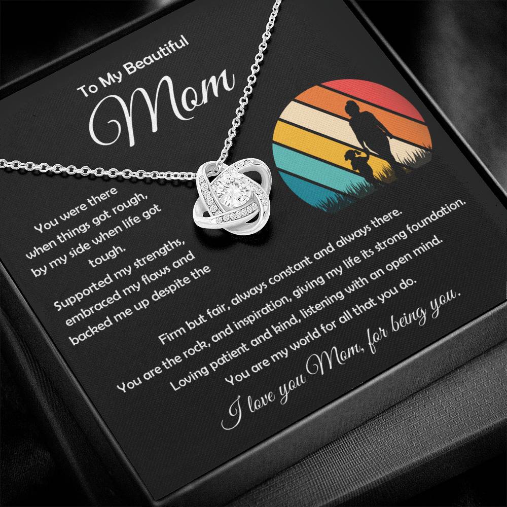 Gift box presentation of Love Knot Necklace for Mother