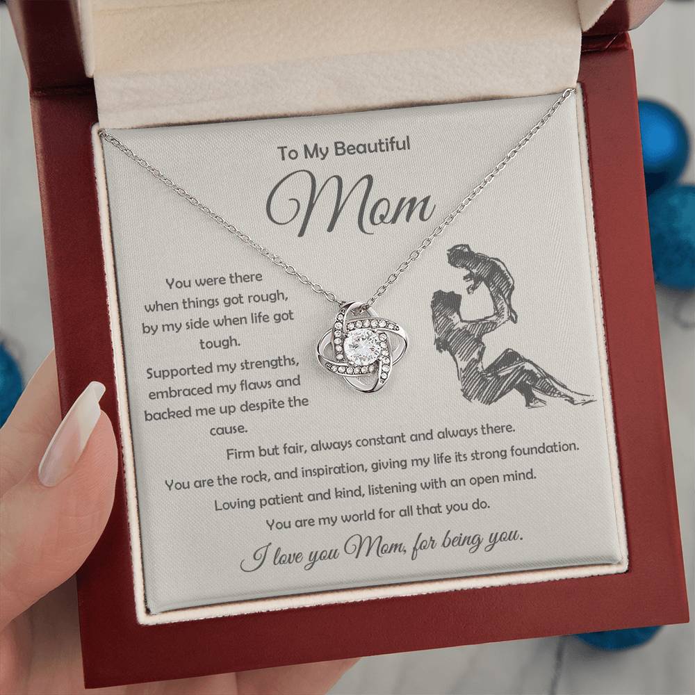 "Heartfelt Message Card with Love Knot Necklace
