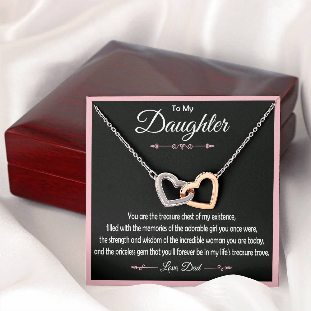 Two Hearts Embellished with Crystals: Symbol of Father-Daughter Love