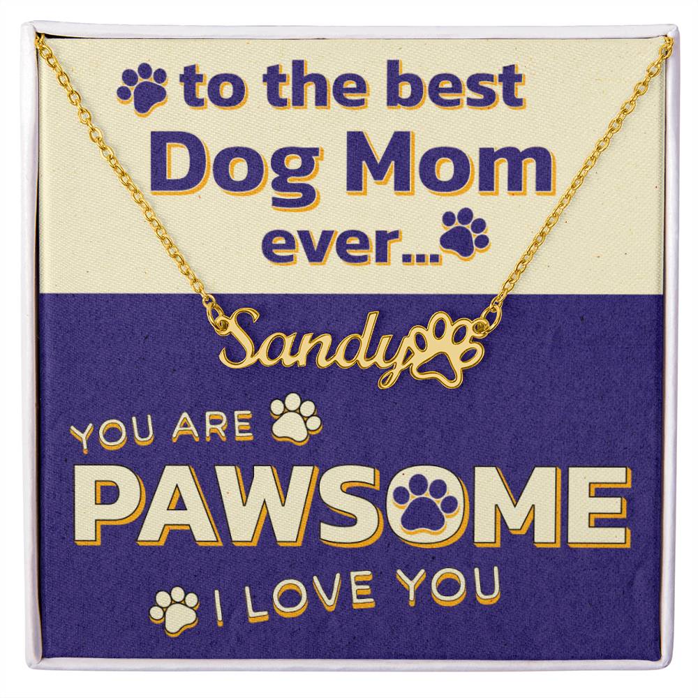 Stylish Dog Mom Accessory with Personalized Name Tag