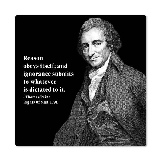 Thomas Paine premium metal art print with inspirational quote for modern decor