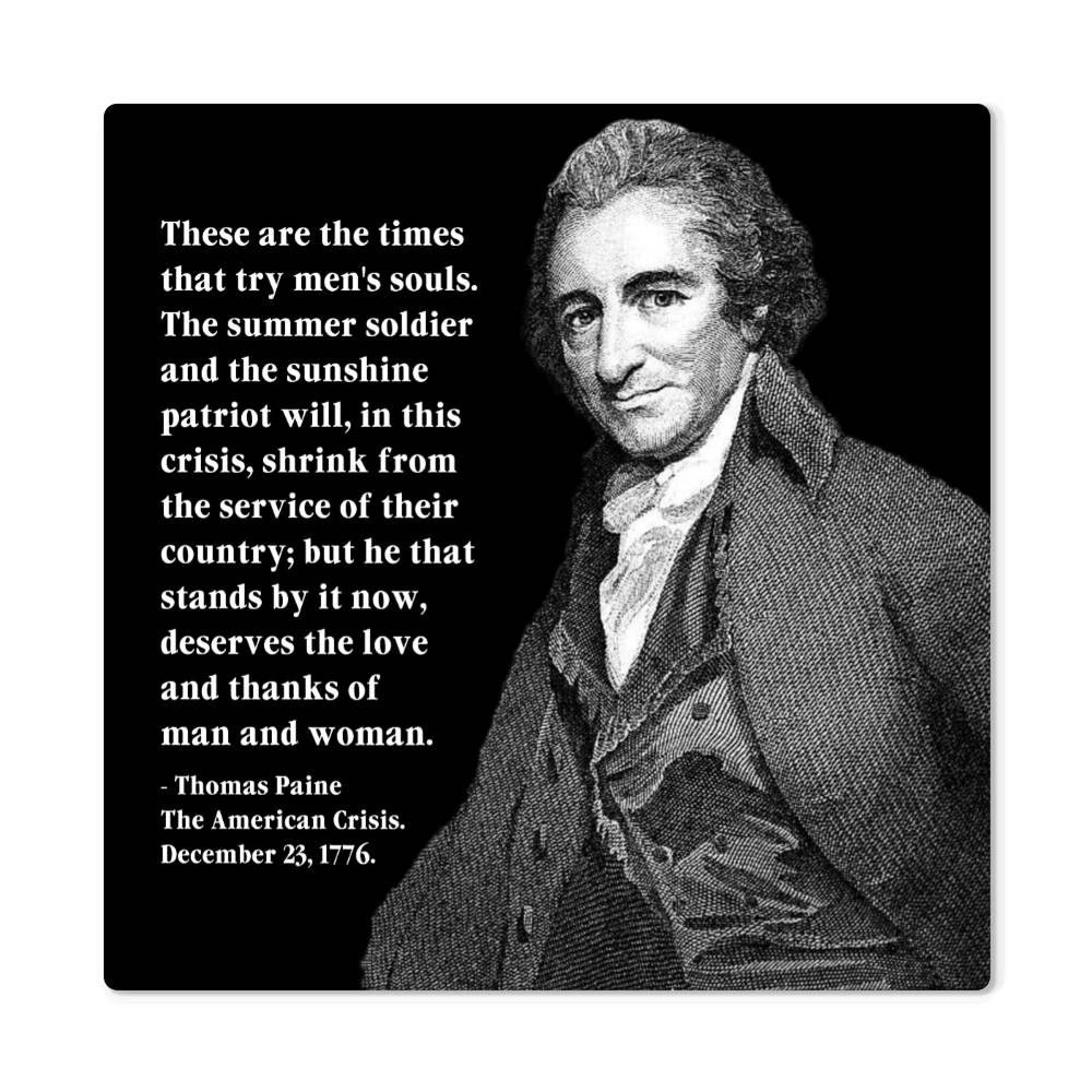 Thomas Paine quote on durable metal art print