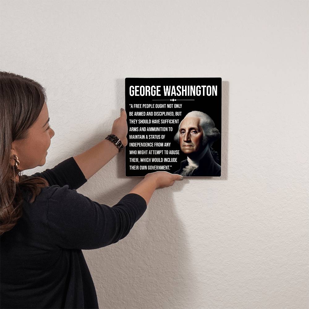 Handcrafted metal artwork of First President George Washington with premium aluminum