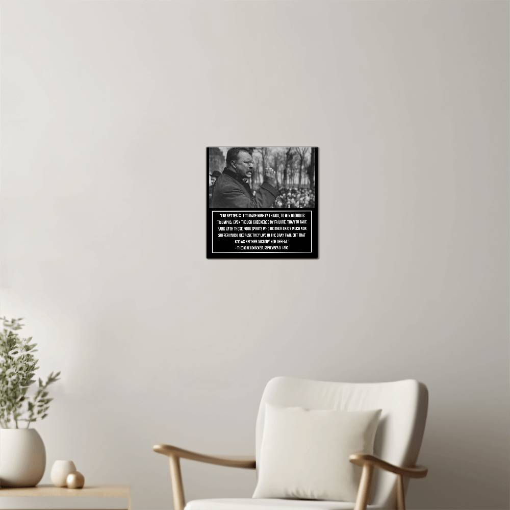 High-Quality Roosevelt Image on Metal - Inspirational Home Accent