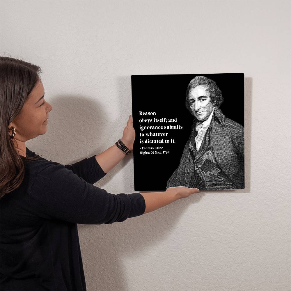 Durable and vibrant Thomas Paine metal art - perfect for gifting and home decor