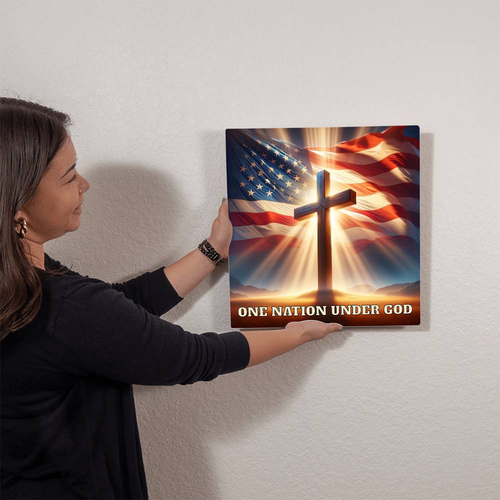Handcrafted Patriotic Metal Artwork with high-gloss finish
