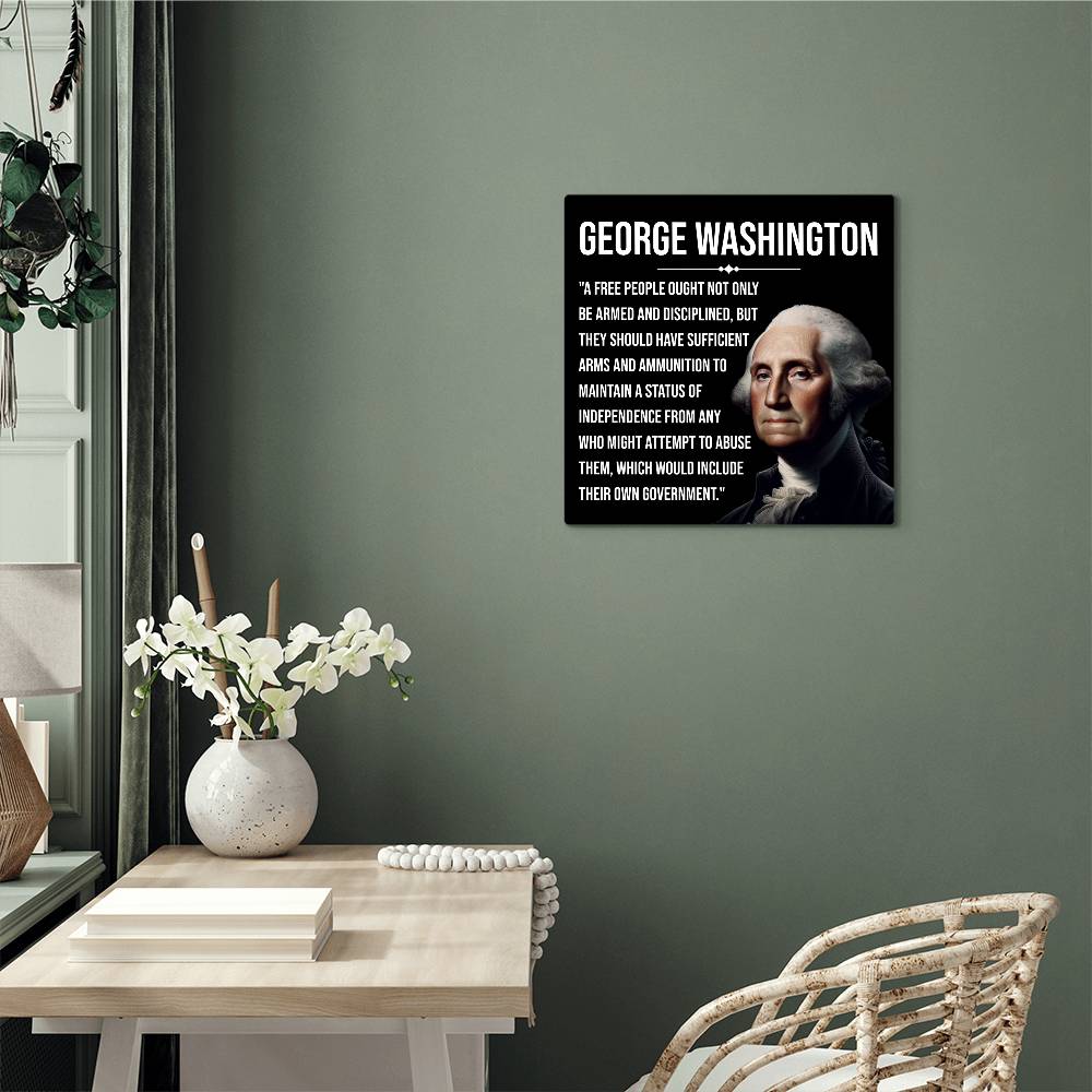High-quality reproduction of George Washington's personal address on metal art