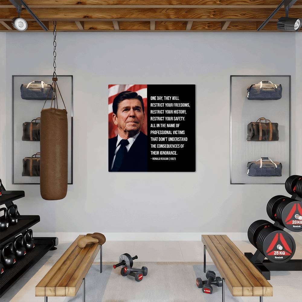 Gallery-inspired Ronald Reagan metal wall decor for modern homes