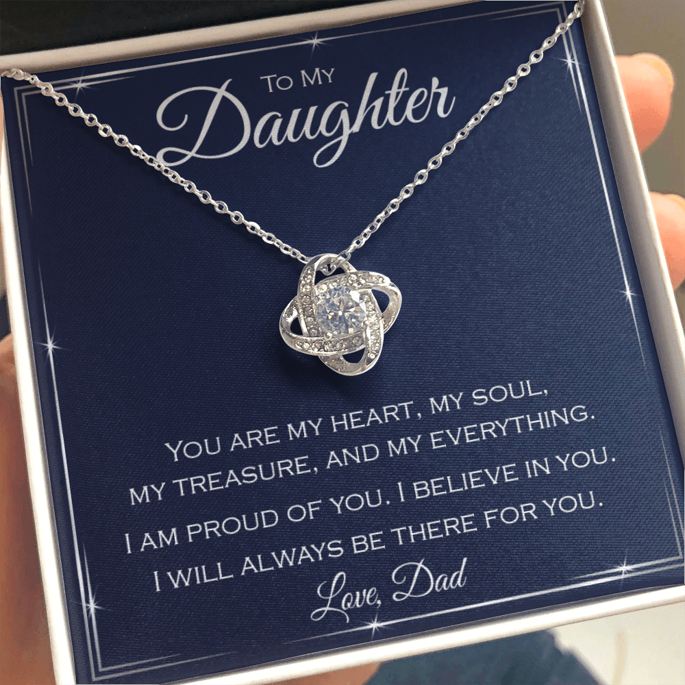 Elegant gift box for daughter's necklace from dad