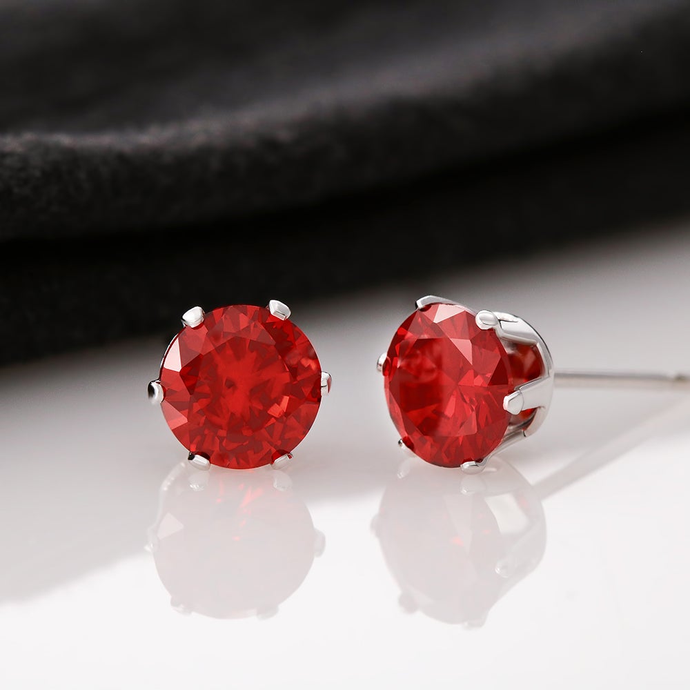 Red Cubic Zirconia Earrings - family2love