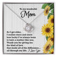 Elegant love knot necklace with cubic zirconia detailing for Mom